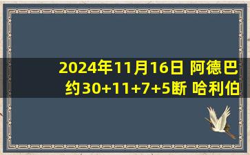 2024年11月16日 阿德巴约30+11+7+5断 哈利伯顿18+8 热火7人上双轻取步行者